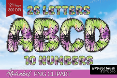 Halloween Doodle Aphabet Clipart - Tie Dye Letters PNG Product Image 1