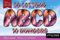 Halloween Doodle Aphabet Clipart - Tie Dye Letters PNG Product Image 1