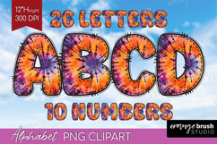 Halloween Doodle Aphabet Clipart - Tie Dye Letters PNG Product Image 1
