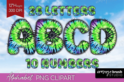 Halloween Doodle Aphabet Clipart - Tie Dye Letters PNG Product Image 1
