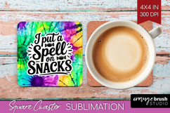 Sarcastic Halloween Quote Square Coaster - Tie Dye Coaster Product Image 1