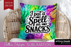 Sarcastic Halloween Quote Pillow Sublimation - Tie Dye Cover Product Image 1
