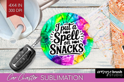 Sarcastic Halloween Quote Car Coaster - Tie Dye Coaster PNG Product Image 1