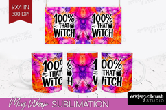 Sarcastic Halloween Quote Mug Wrap - Tie Dye Mug PNG Product Image 1