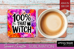 Sarcastic Halloween Quote Square Coaster - Tie Dye Coaster Product Image 1