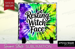 Sarcastic Halloween Quote Slate PNG - Tie Dye Square Slate Product Image 1