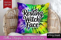 Sarcastic Halloween Quote Pillow Sublimation - Tie Dye Cover Product Image 1