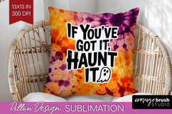 Sarcastic Halloween Quote Pillow Sublimation - Tie Dye Cover Product Image 1