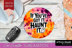 Sarcastic Halloween Quote Car Coaster - Tie Dye Coaster PNG Product Image 1