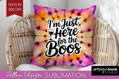 Sarcastic Halloween Quote Pillow Sublimation - Tie Dye Cover Product Image 1