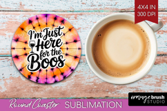 Sarcastic Halloween Quote Round Coaster - Tie Dye Coaster Product Image 1