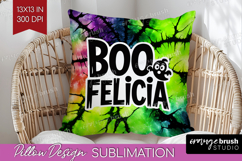 Sarcastic Halloween Quote Pillow Sublimation - Tie Dye Cover Product Image 1