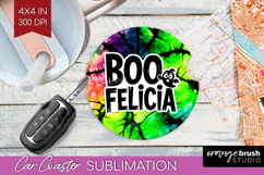 Sarcastic Halloween Quote Car Coaster - Tie Dye Coaster PNG Product Image 1