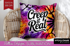 Sarcastic Halloween Quote Pillow Sublimation - Tie Dye Cover Product Image 1