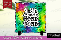 Sarcastic Halloween Quote Slate PNG - Tie Dye Square Slate Product Image 1