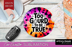 Sarcastic Halloween Quote Car Coaster - Tie Dye Coaster PNG Product Image 1