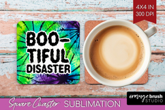 Sarcastic Halloween Quote Square Coaster - Tie Dye Coaster Product Image 1