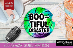 Sarcastic Halloween Quote Car Coaster - Tie Dye Coaster PNG Product Image 1