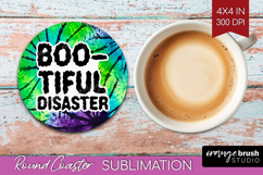 Sarcastic Halloween Quote Round Coaster - Tie Dye Coaster Product Image 1