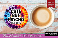 Sarcastic Halloween Quote Round Coaster - Tie Dye Coaster Product Image 1