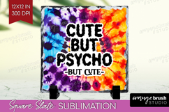 Sarcastic Halloween Quote Slate PNG - Tie Dye Square Slate Product Image 1