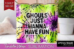 Sarcastic Halloween Quote Tumbler Wrap - Tie Dye Tumbler PNG Product Image 1