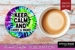 Sarcastic Halloween Quote Round Coaster - Tie Dye Coaster Product Image 1