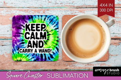 Sarcastic Halloween Quote Square Coaster - Tie Dye Coaster Product Image 1