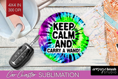 Sarcastic Halloween Quote Car Coaster - Tie Dye Coaster PNG Product Image 1