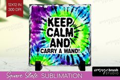Sarcastic Halloween Quote Slate PNG - Tie Dye Square Slate Product Image 1