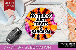 Sarcastic Halloween Quote Car Coaster - Tie Dye Coaster PNG Product Image 1