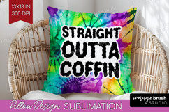 Sarcastic Halloween Quote Pillow Sublimation - Tie Dye Cover Product Image 1