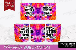 Sarcastic Halloween Quote Mug Wrap - Tie Dye Mug PNG Product Image 1