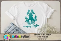 Happy easter svg / Floral bunny svg / Floral egg svg Product Image 1