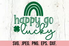 Happy Go Lucky SVG - St Patricks Day SVG - Lucky Rainbow Product Image 5