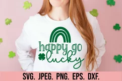Happy Go Lucky SVG - St Patricks Day SVG - Lucky Rainbow Product Image 2