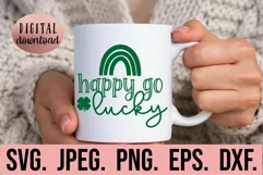 Happy Go Lucky SVG - St Patricks Day SVG - Lucky Rainbow Product Image 4