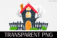 Haunted House - Transparent PNG Halloween Clipart Graphic Product Image 1