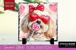 Havanese Valentine Slate PNG Valentines Day Square Slate Product Image 1