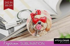 Havanese Valentine Keychain PNG Valentines Day Keychain Product Image 1