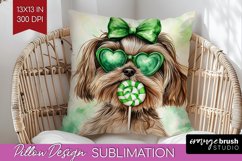 Havanese St. Patricks Day Dog Pillow Sublimation Dog Pillow Product Image 1