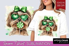 Havanese St. Patricks Day Dog Square Tshirt Background Dog Product Image 1