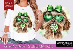 Havanese St. Patricks Day Dog Round Tshirt Background Dog Product Image 1