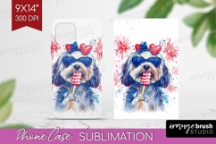 Havanese Dog Phone Case PNG 4th Of July Case PNG Sublimation Product Image 1