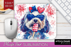 Havanese Dog Mouse Pad Sublimation 4th Of July Mousepad PNG Product Image 1