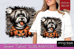 Havanese Dog Square Tshirt Background Halloween PNG Product Image 1