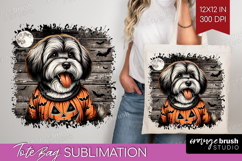 Havanese Dog Tote Bag Halloween Tote Bag PNG Sublimation Product Image 1