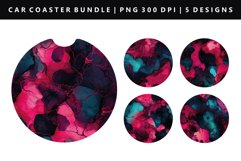 Alcohol Ink Keychain And Car Coaster Sublimation Design Product Image 1