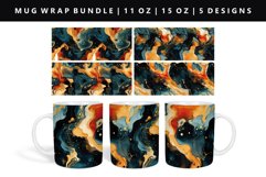 Alcohol Ink 11oz, 15oz Mug Sublimation | Mug Wrap PNG Product Image 1