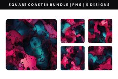 Alcohol Ink Square Coaster Design | Square Coaster PNG Product Image 1